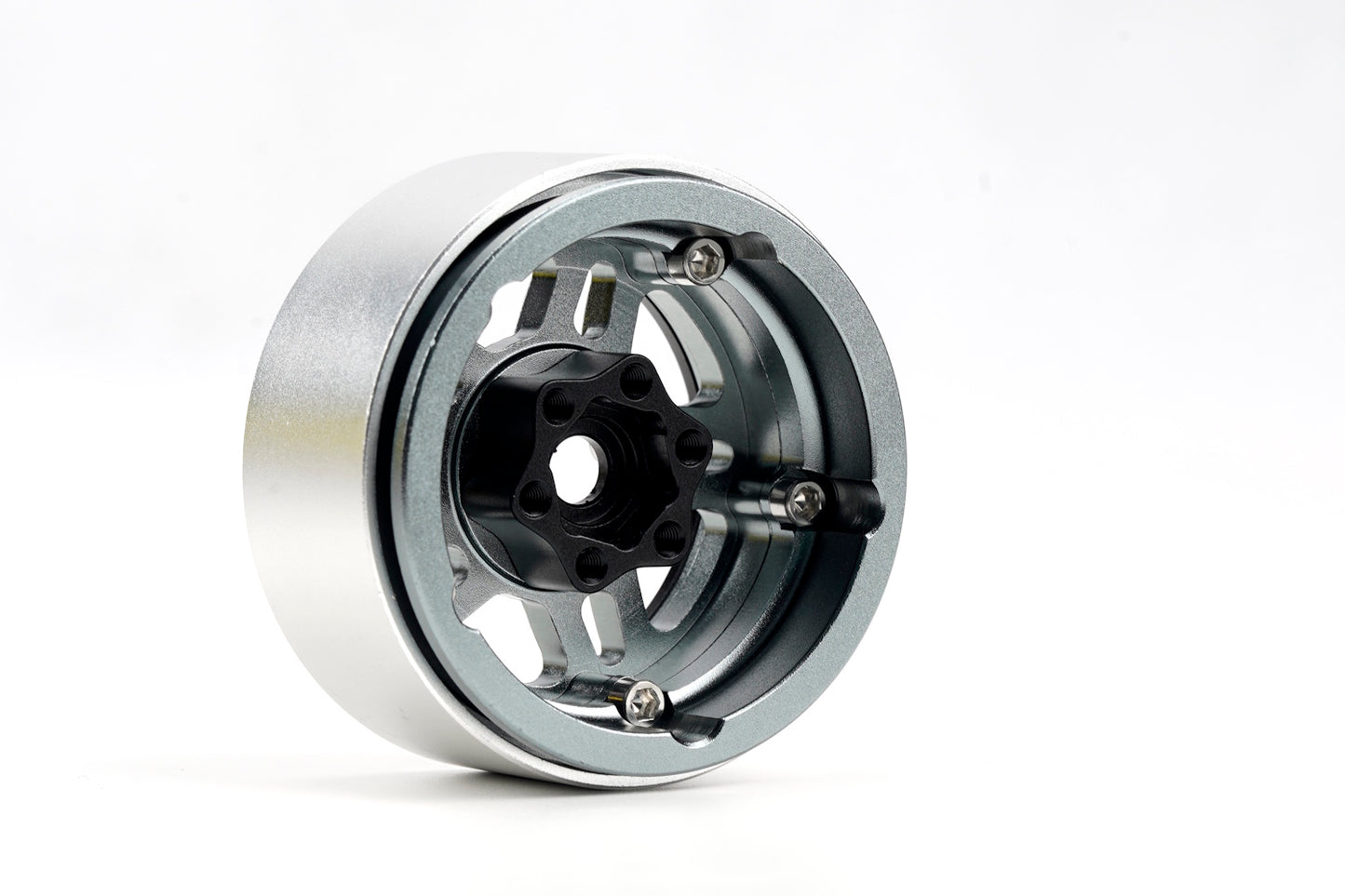 Powerhobby B4 Aluminum 1.9 Beadlock Wheels 9mm Hubs Grey (4) 1/10 Rock Crawler