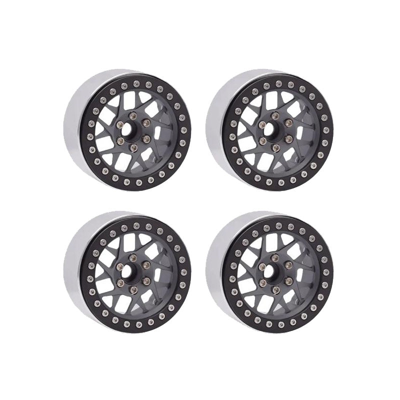 Powerhobby Aluminum 2.2" Beadlock Wheels Grey (4) 1/10 Rock Crawler