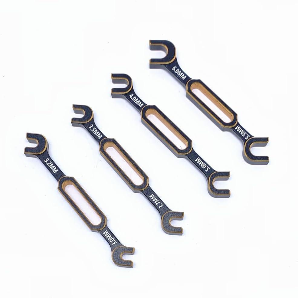 Powerhobby 3/3.2/3.5/3.7/4/5/5.5/6mm Wrench Turnbuckle Ball End Joint Remover Tool Gold.