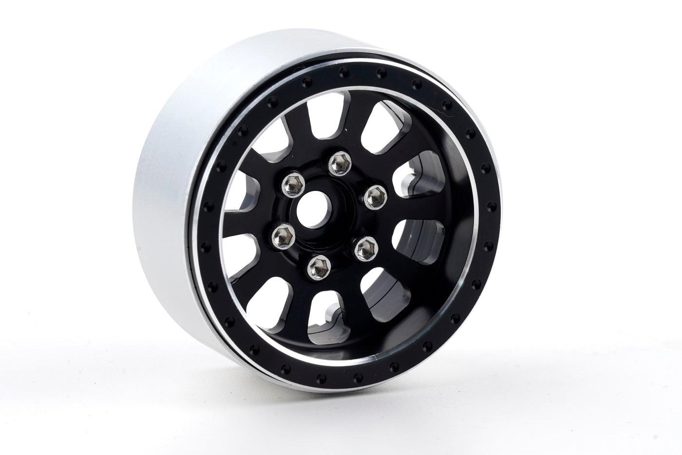 Powerhobby B7 Aluminum 1.9 Beadlock Wheels 9mm Hubs Black (4) 1/10 Rock Crawler - PowerHobby