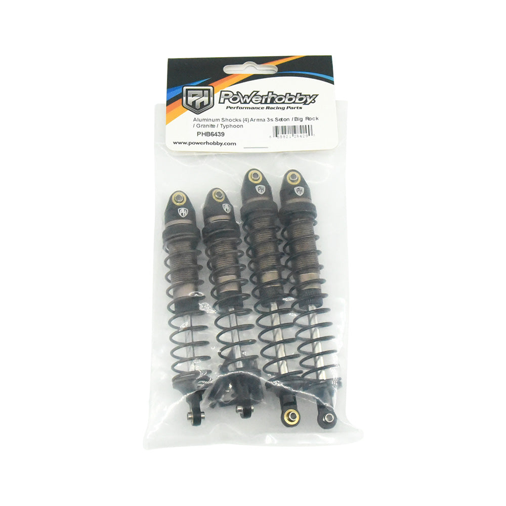 Powerhobby Aluminum Shocks (4) Arrma 3s Seton / Big Rock / Granite / Typhon Bronze - PowerHobby