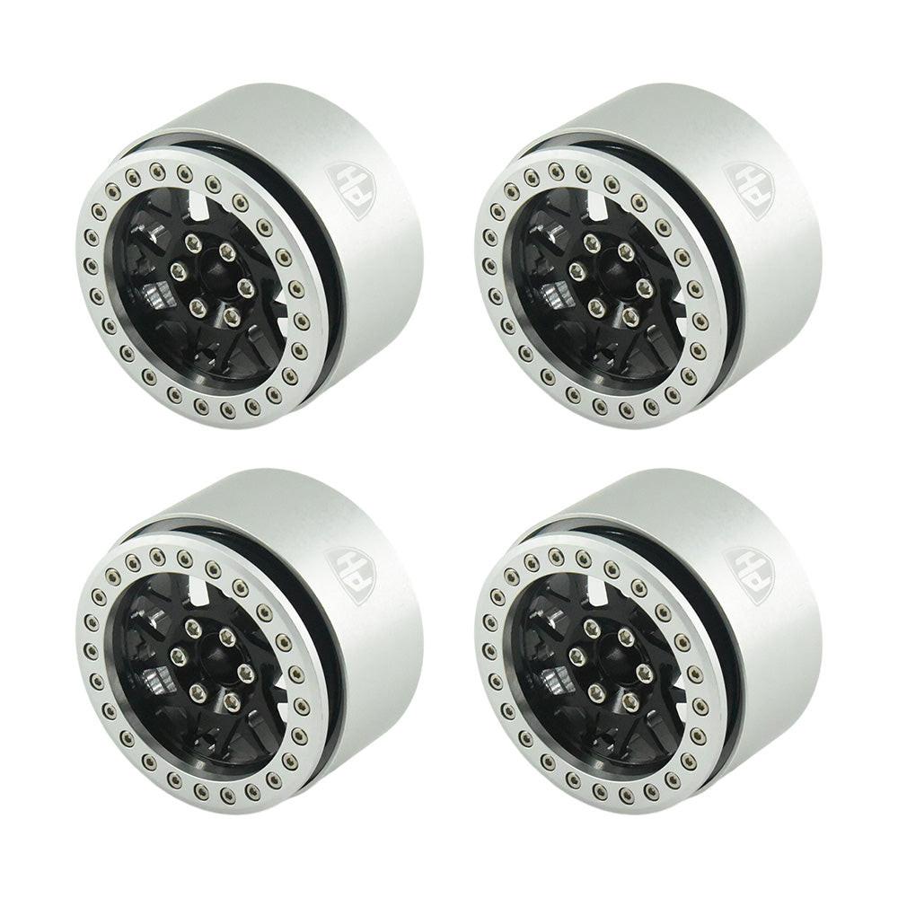 Powerhobby Aluminum 2.2" Beadlock Wheels Black (4) 1/10 Rock Crawler - PowerHobby