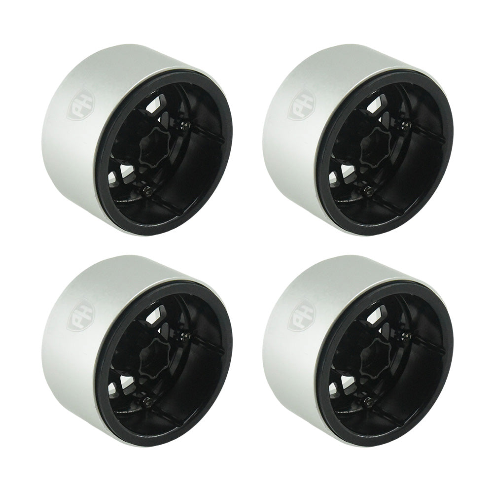 Powerhobby Aluminum 2.2" Beadlock Wheels Black (4) 1/10 Rock Crawler - PowerHobby