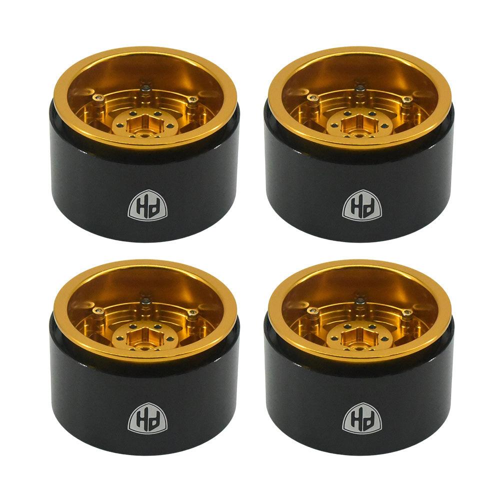 Powerhobby Aluminum 2.2" Beadlock Wheels Gold (4) 1/10 Rock Crawler - PowerHobby