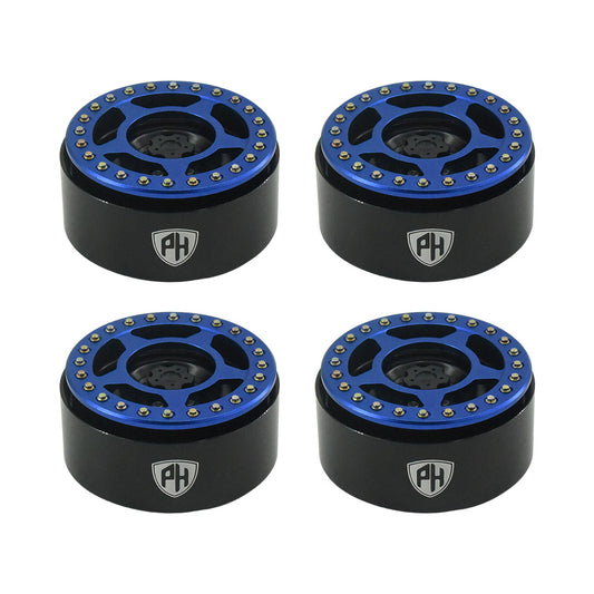 Powerhobby Aluminum 2.2" Beadlock Wheels Blue (4) 1/10 Rock Crawler - PowerHobby