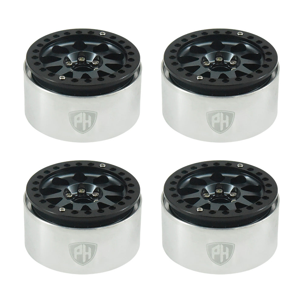 Powerhobby Aluminum 2.2" Beadlock Wheels Grey (4) 1/10 Rock Crawler - PowerHobby