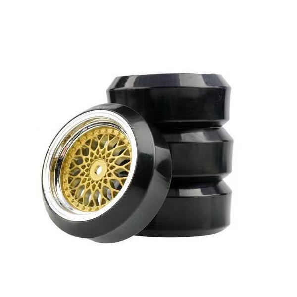 Powerhobby Mounted 1/10 Drift Car Tires Curved (4) 9mm Offset - PowerHobby