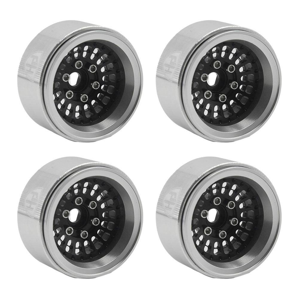 Powerhobby 1.9" 10MM Offset Aluminum Wheels Black (4) 1/10 Cralwer