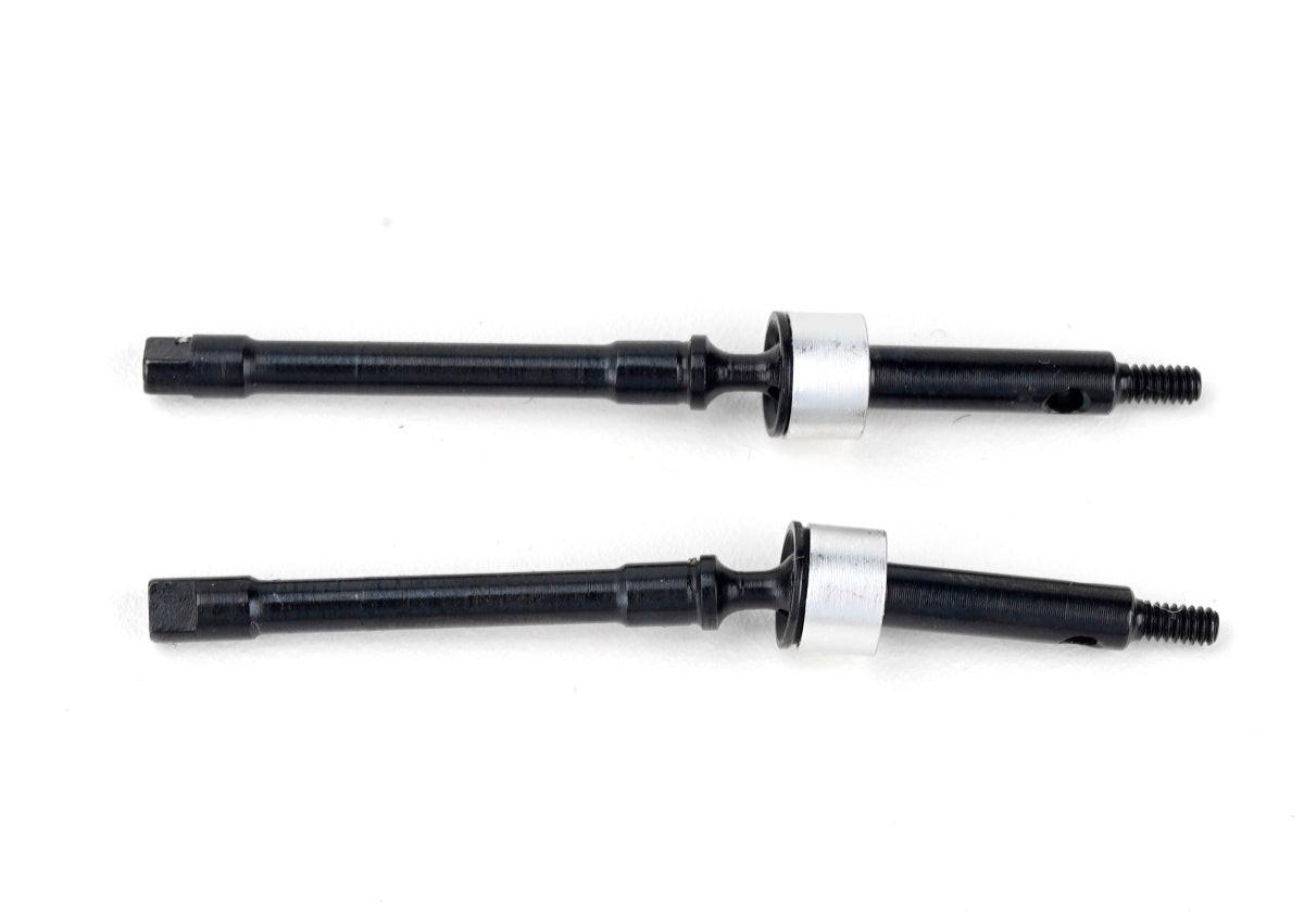 Haofy 2 Pezzi Semiassi In Acciaio Temprato Per Assale Anteriore SCX24, Ricambi Per Auto RC Crawler 1/24 - 4