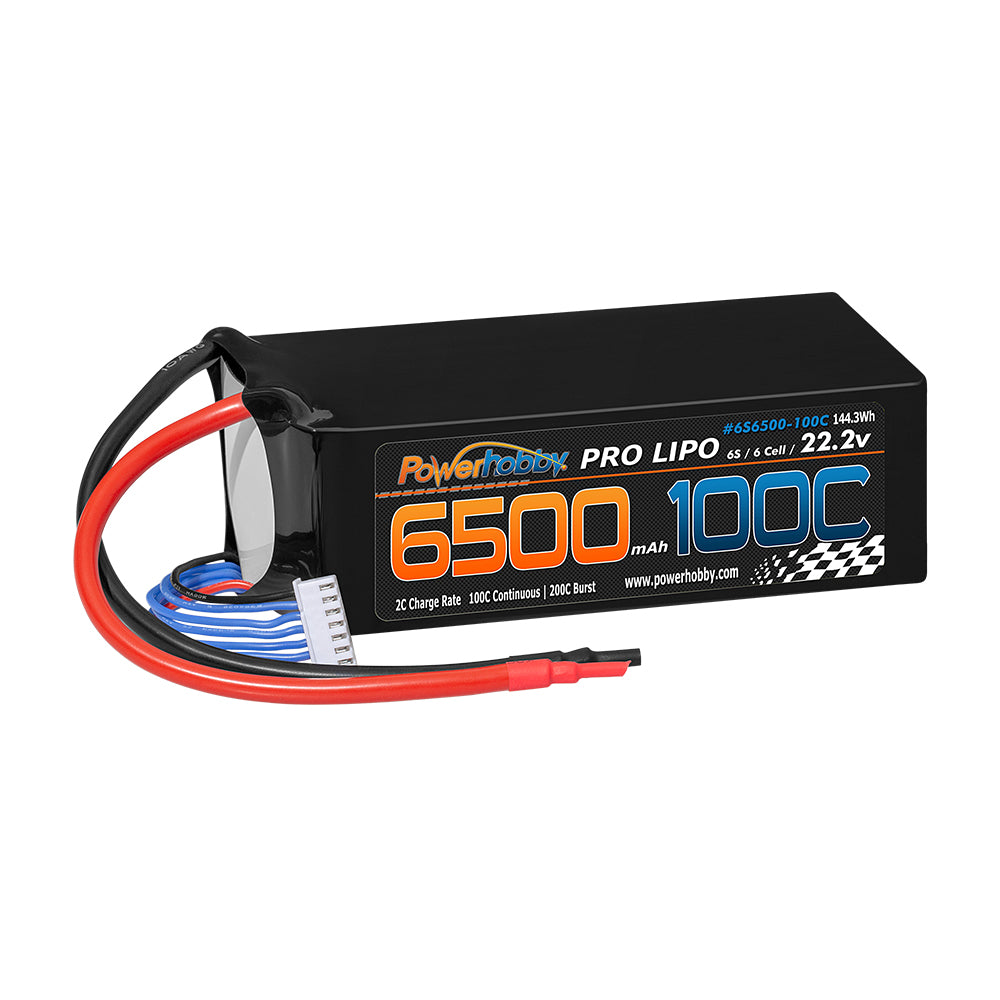 Powerhobby 6S 22.2V 6500mAh 100C Lipo Battery Soft Case 6-Cell