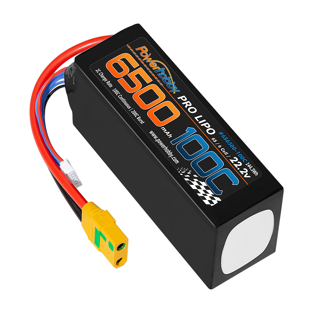 Powerhobby 6S 22.2V 6500mah 100c Lipo Battery w XT90 Plug