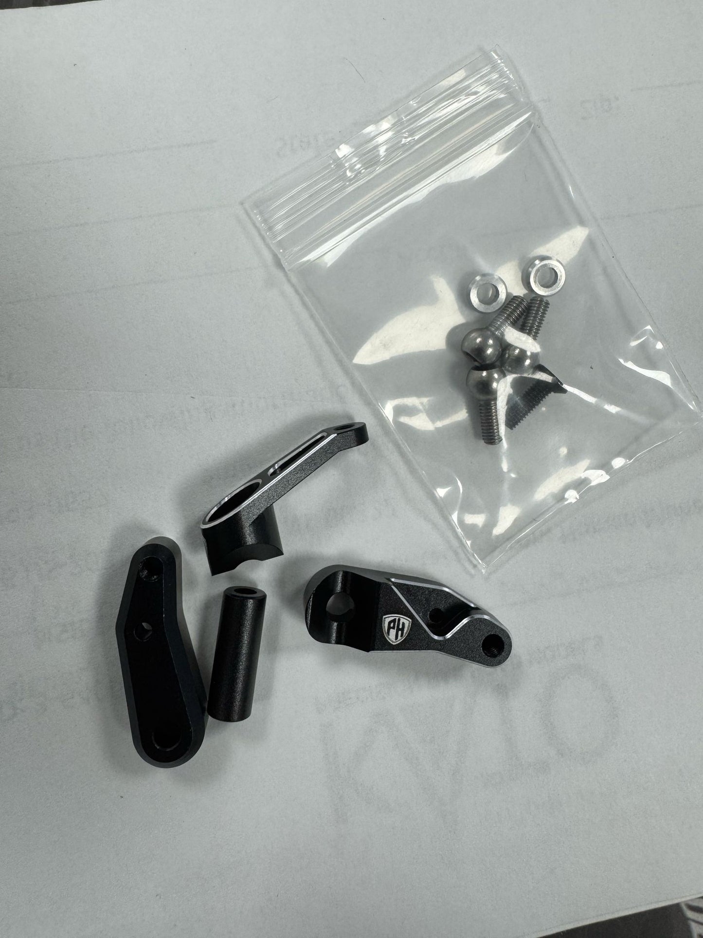 Powerhobby Aluminum Servo Saver Bellcrank Black Kyosho Fazer MK2 / Mad Van VE