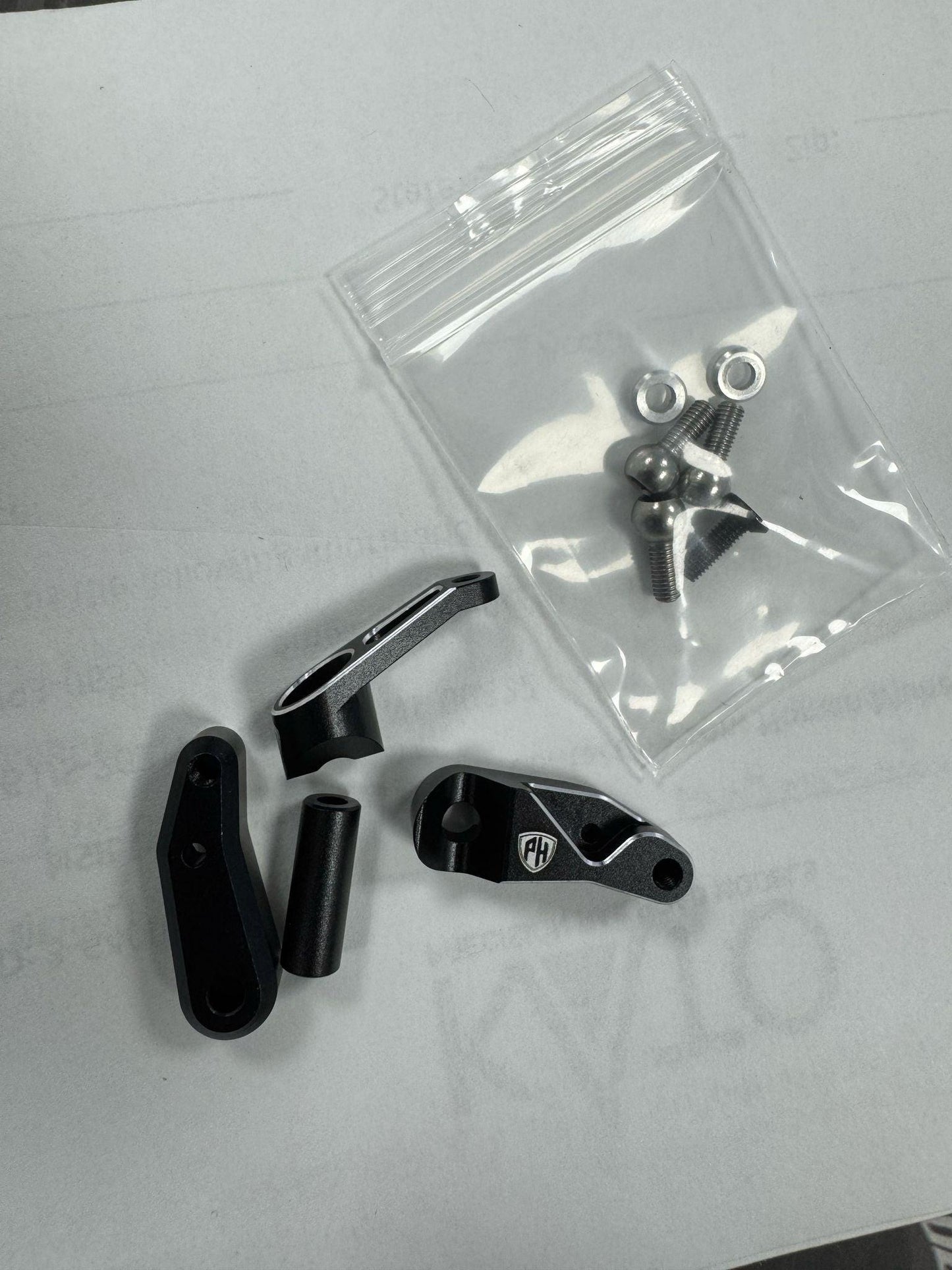 Powerhobby Aluminum Servo Saver Bellcrank Black Kyosho Fazer MK2 / Mad Van VE