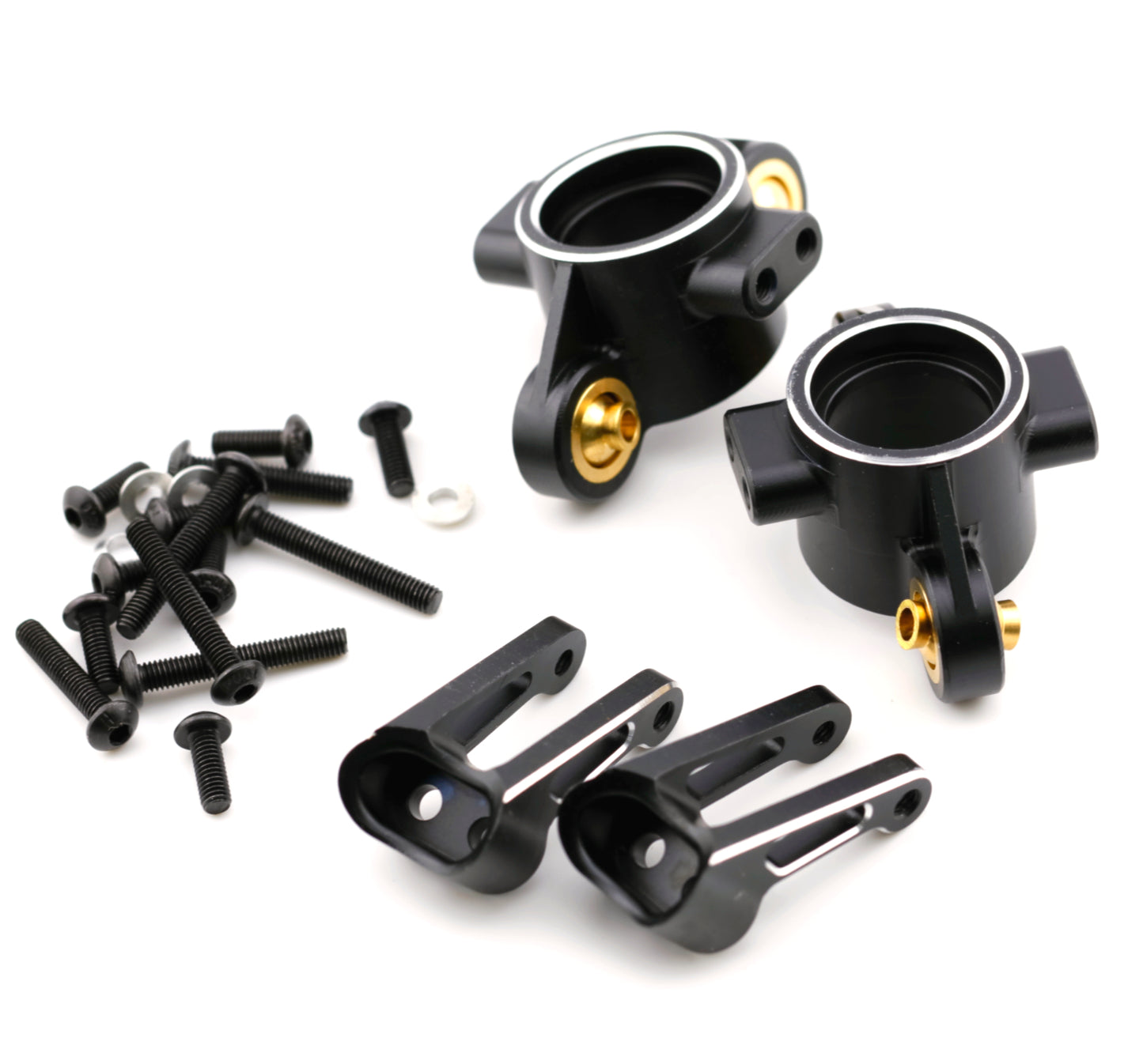 Powerhobby Aluminum HD Front Hub Set Black Kyosho Fazer / Mad Van VE