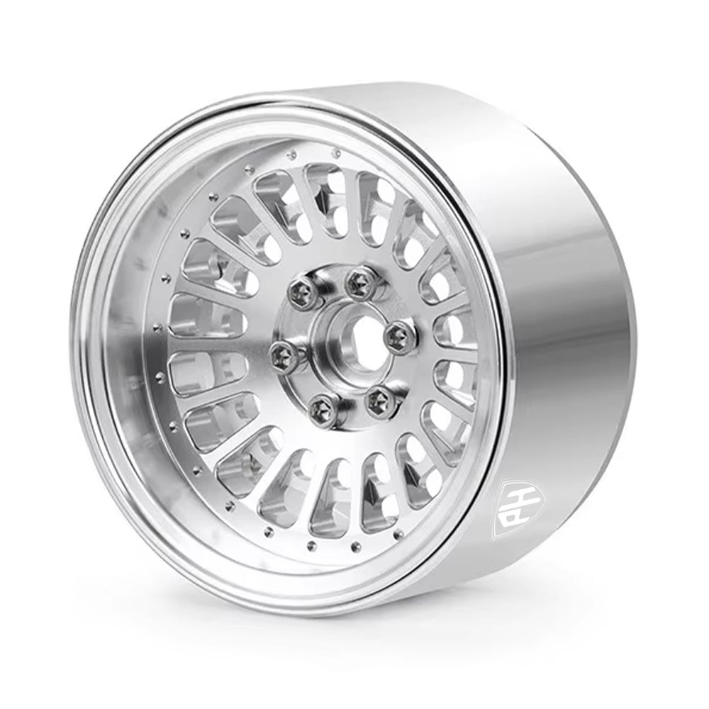 Powerhobby Aluminum 2.2" Beadlock Wheels Silver (4) 1/10 Rock Crawler