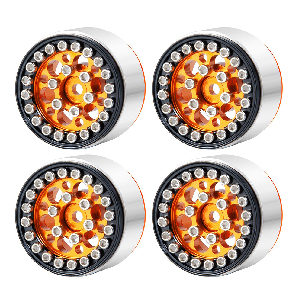 Powerhobby 1.0" Beadlock Wheels Orange (4) 1/24 Rock Crawler