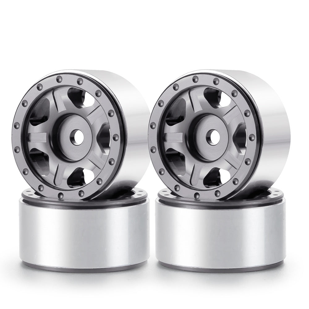 Powerhobby 1.0" Beadlock Wheels Grey (4) 1/24 Rock Crawler