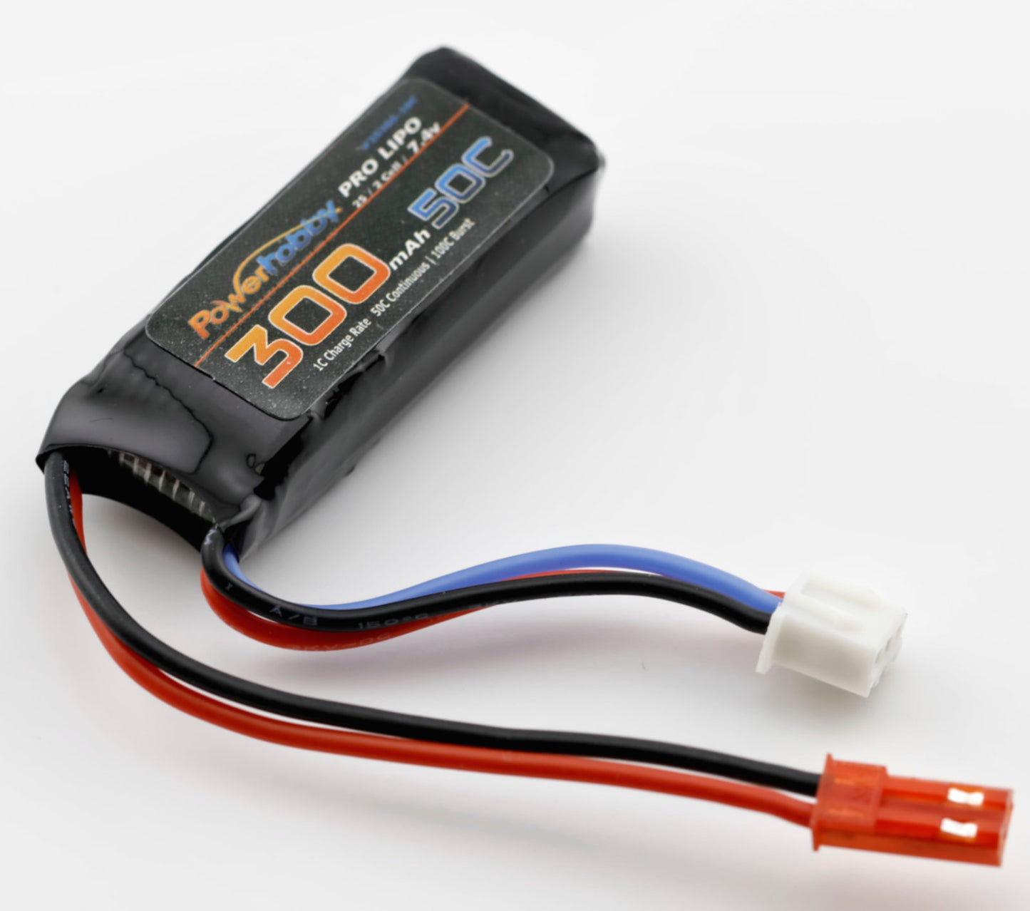 Powerhobby 2S 7.4v 300mAh 50C Lipo Battery w JST Connector