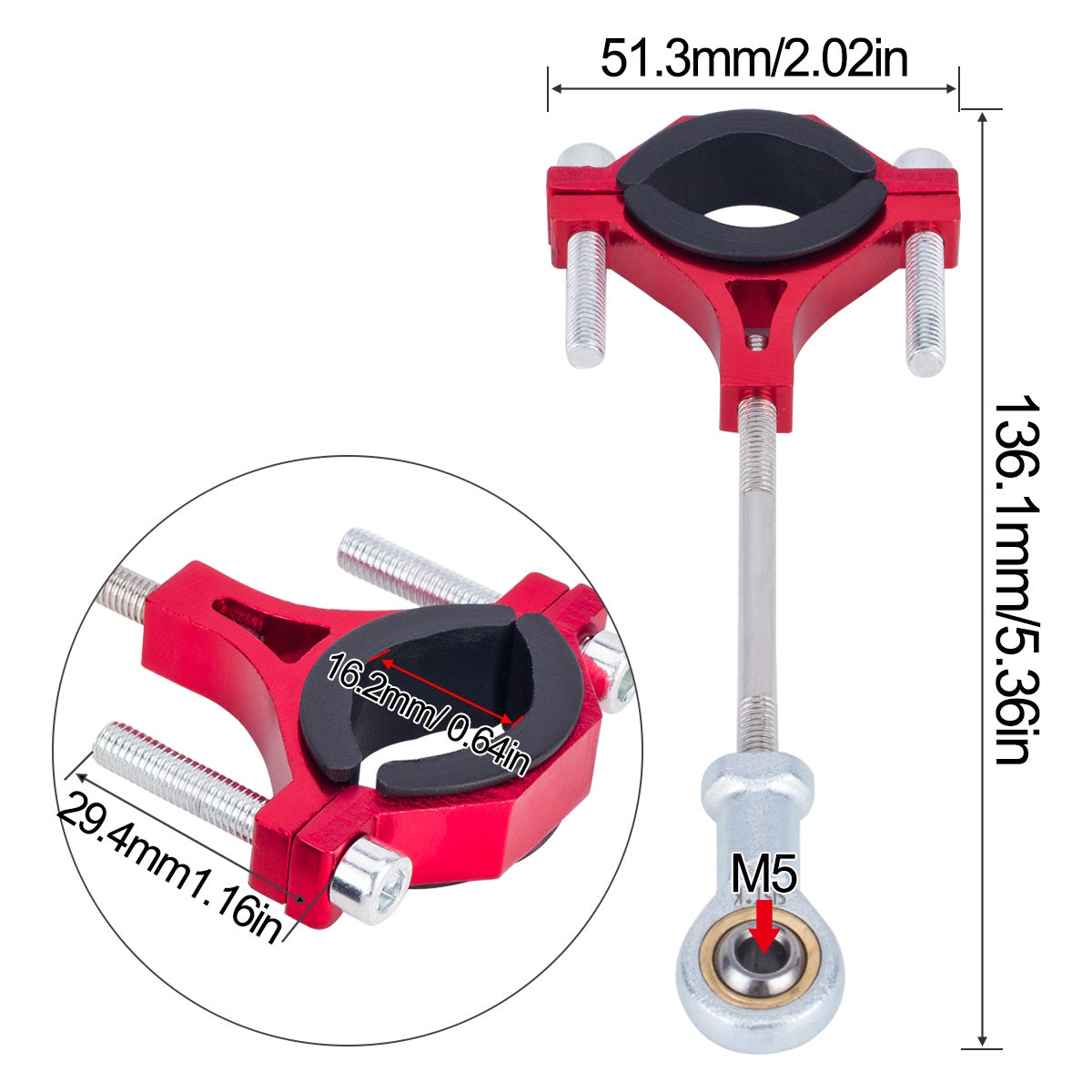 Powerhobby 1/8 and 1/10 Scale Tow Hook Trailer Hitch Black