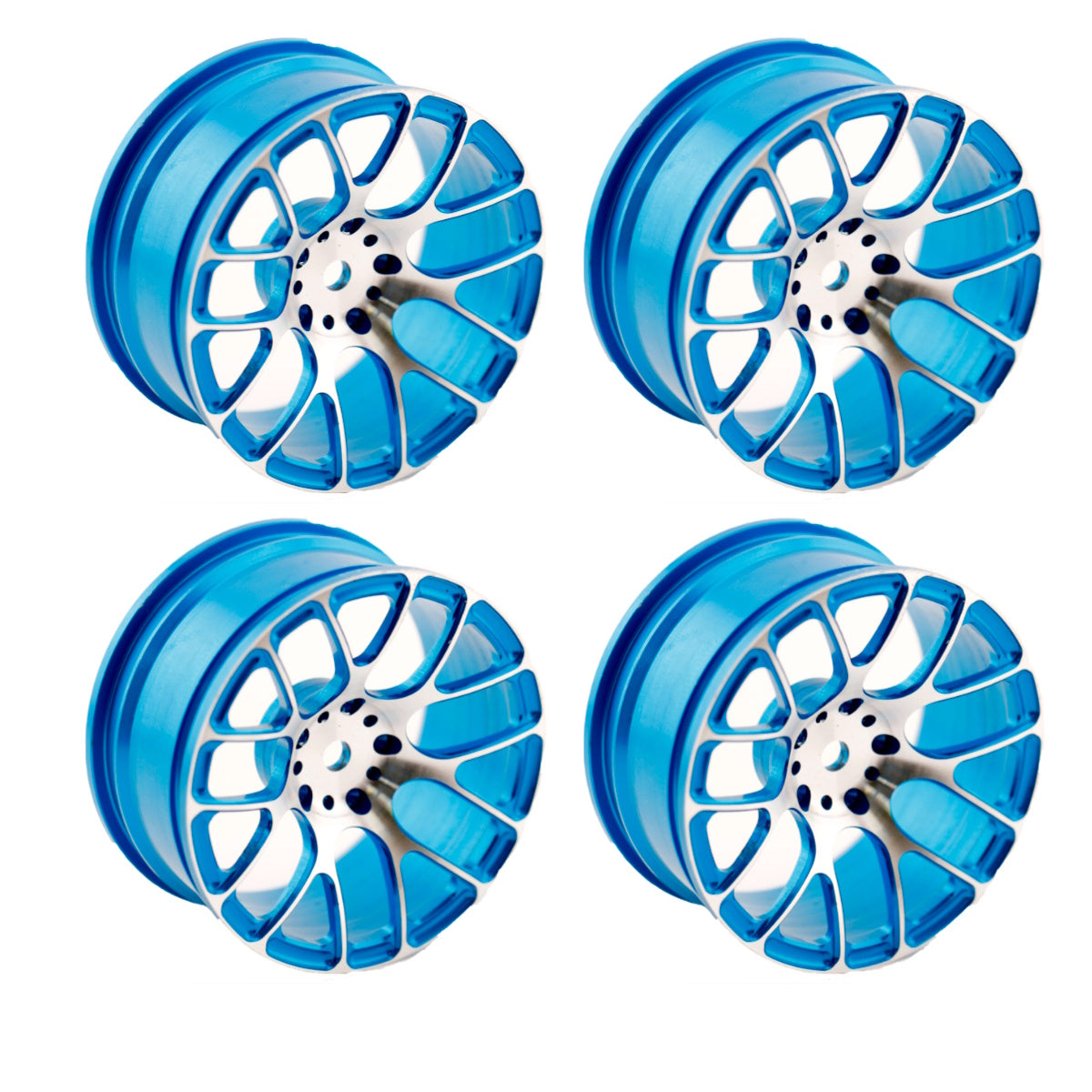 Powerhobby Aluminum 1/10 Touring Car Wheels / Rims (4) 12mm Hex A