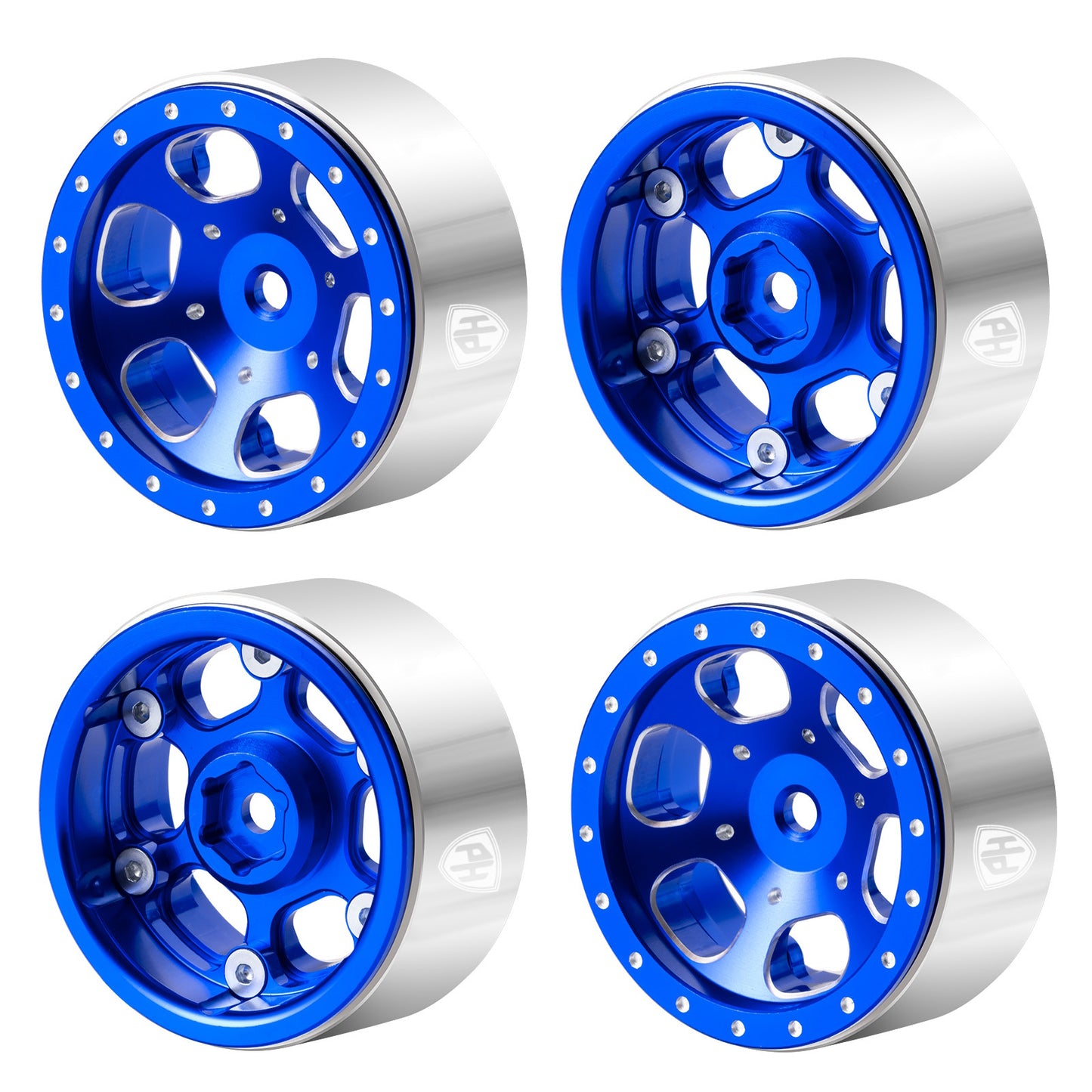 Powerhobby 1.3" Aluminum Beadlock Wheels (4) 1/24 Rock Crawler