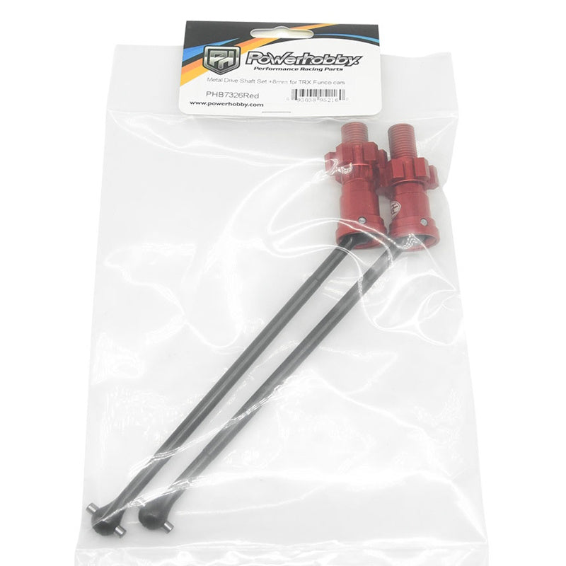 Powerhobby Metal Shaft Set +8mm RED For Traxxas Funco