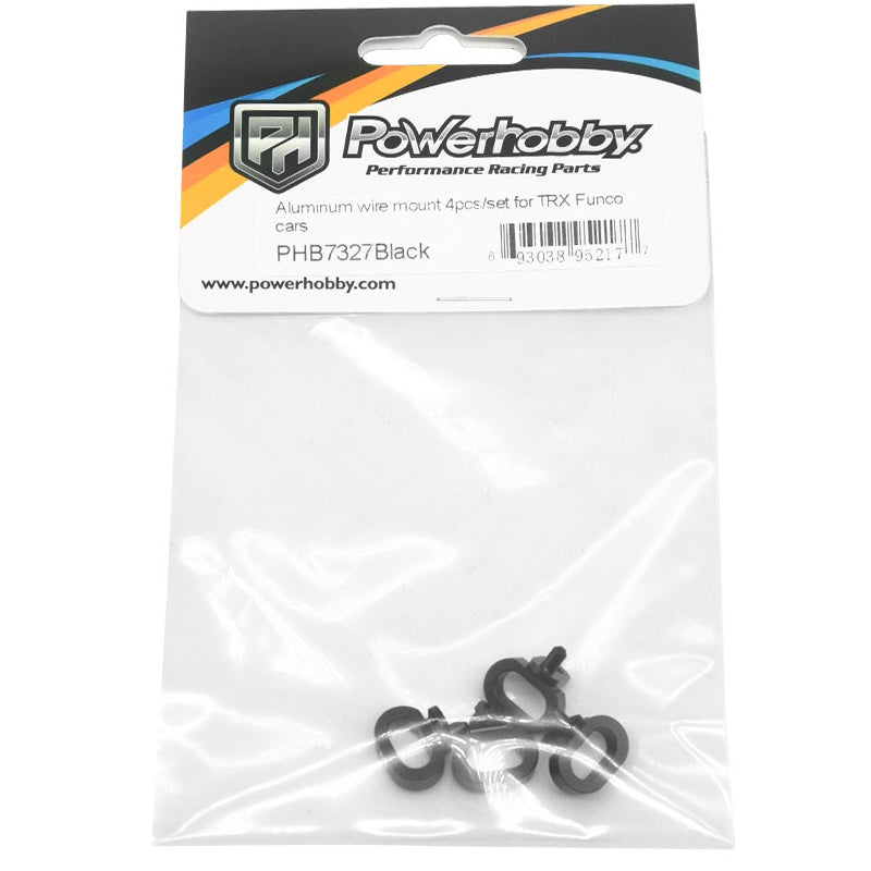 Powerhobby 7075 Aluminum Wire Mount Black FOR Traxxas Funco