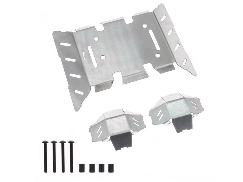 Stainless Steel Chassis Armor Skid Plate Axle Guard Axial 1/8 AXP8 Gilamon