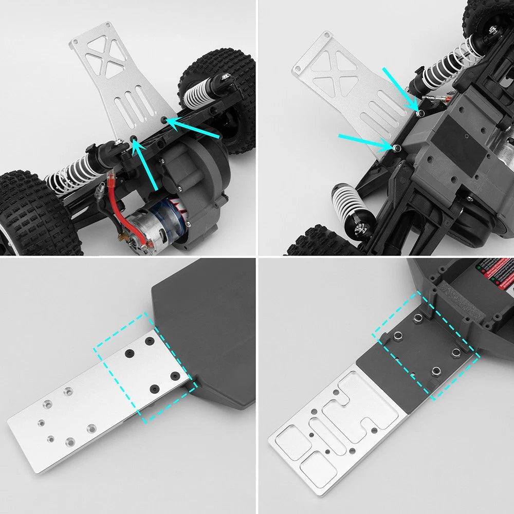 Powerhobby Wheelbase Extension 80mm Silver For Traxxas Rustler Bandit