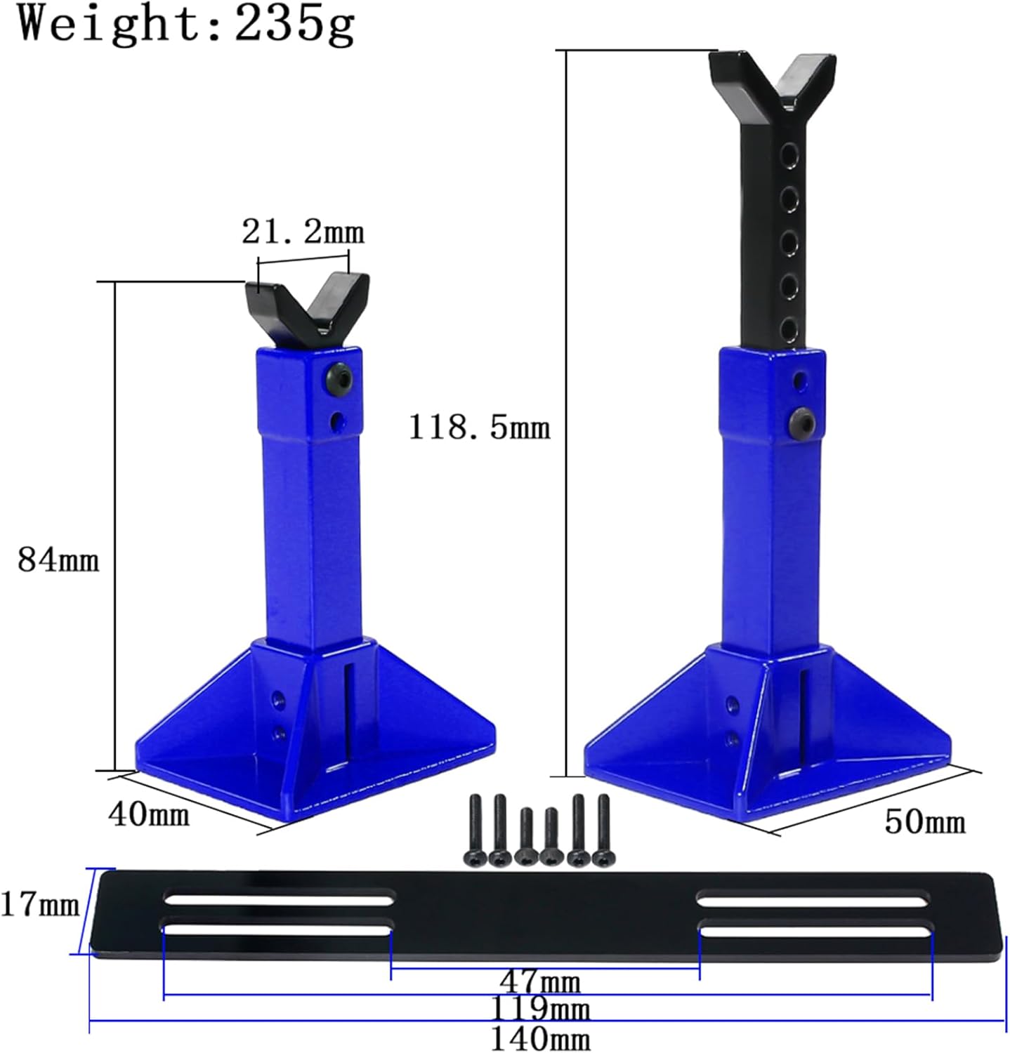 Powerhobby RC Car Jack Stand Blue for 1/8 1/10 Scale Rock Crawler