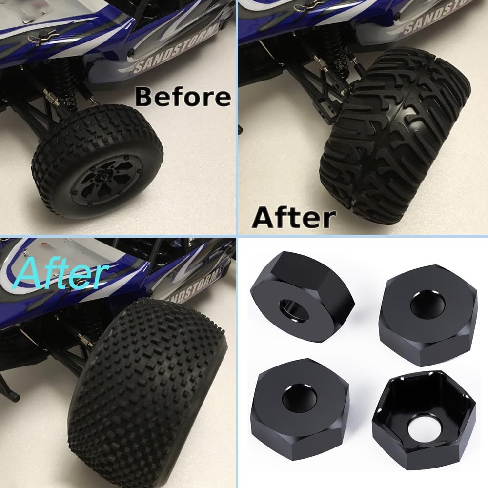 Powerhobby Aluminum 14mm to 17mm Wheel Hex Hub Adapters (4)