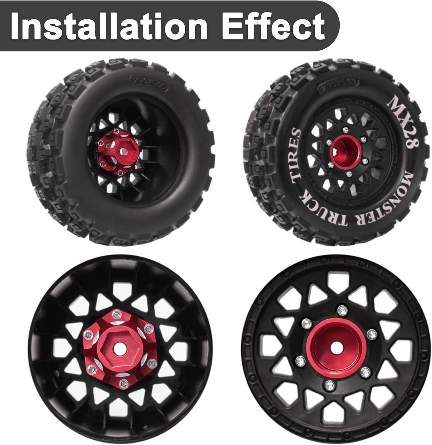 Powerhobby 6x30 to 14mm Aluminum Hex Adapters (4) Pro-Line Arrma Senton Granite Wheel