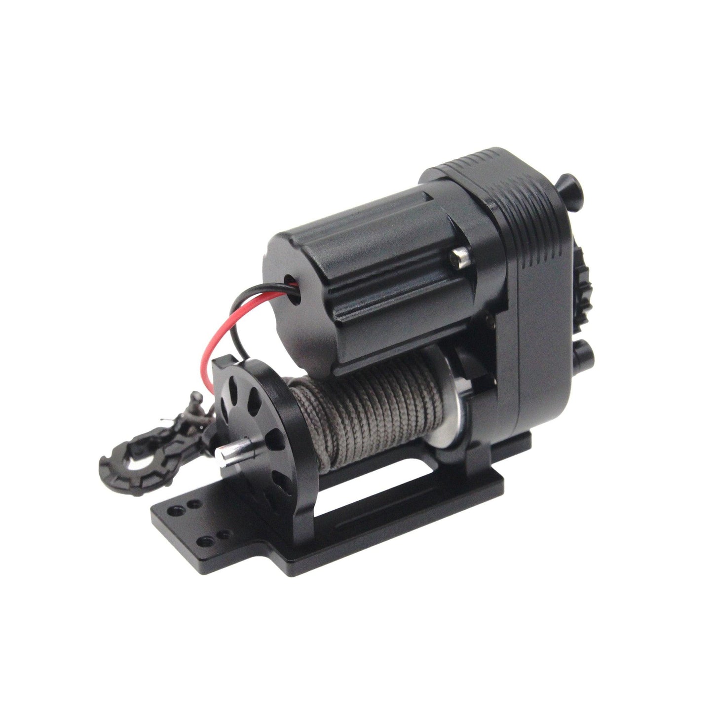 1/10 Simulated 8274 Vertical Winch Aluminum 6-12.4V 50lbs Black for 1/10 Rock Crawler