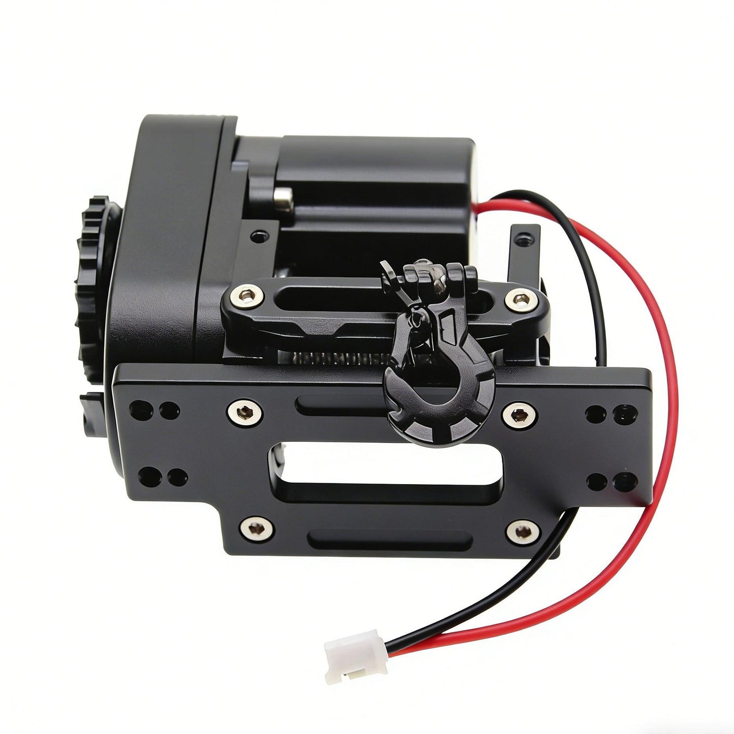 1/10 Simulated 8274 Vertical Winch Aluminum 6-12.4V 50lbs Black for 1/10 Rock Crawler