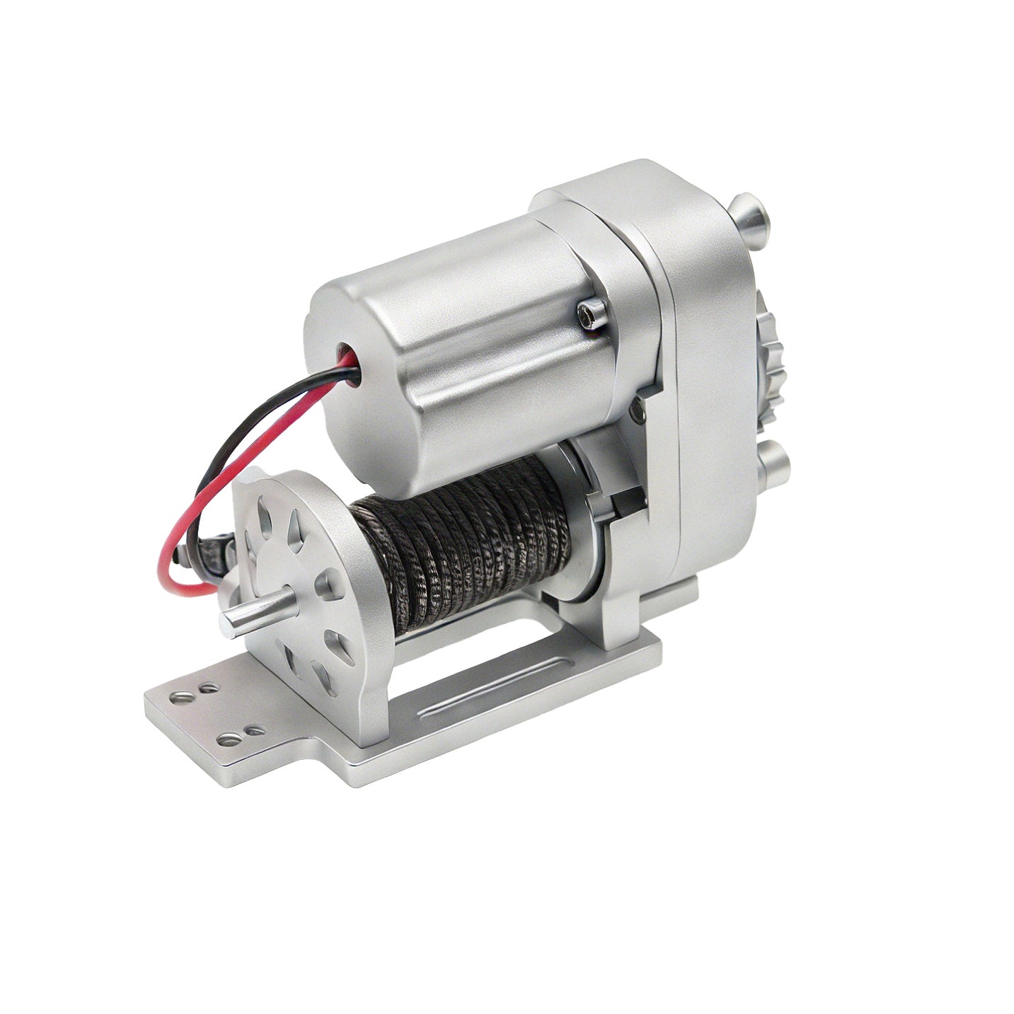 1/10 Simulated 8274 Vertical Winch Aluminum 6-12.4V 50lbs Silver for 1/10 Rock Crawler