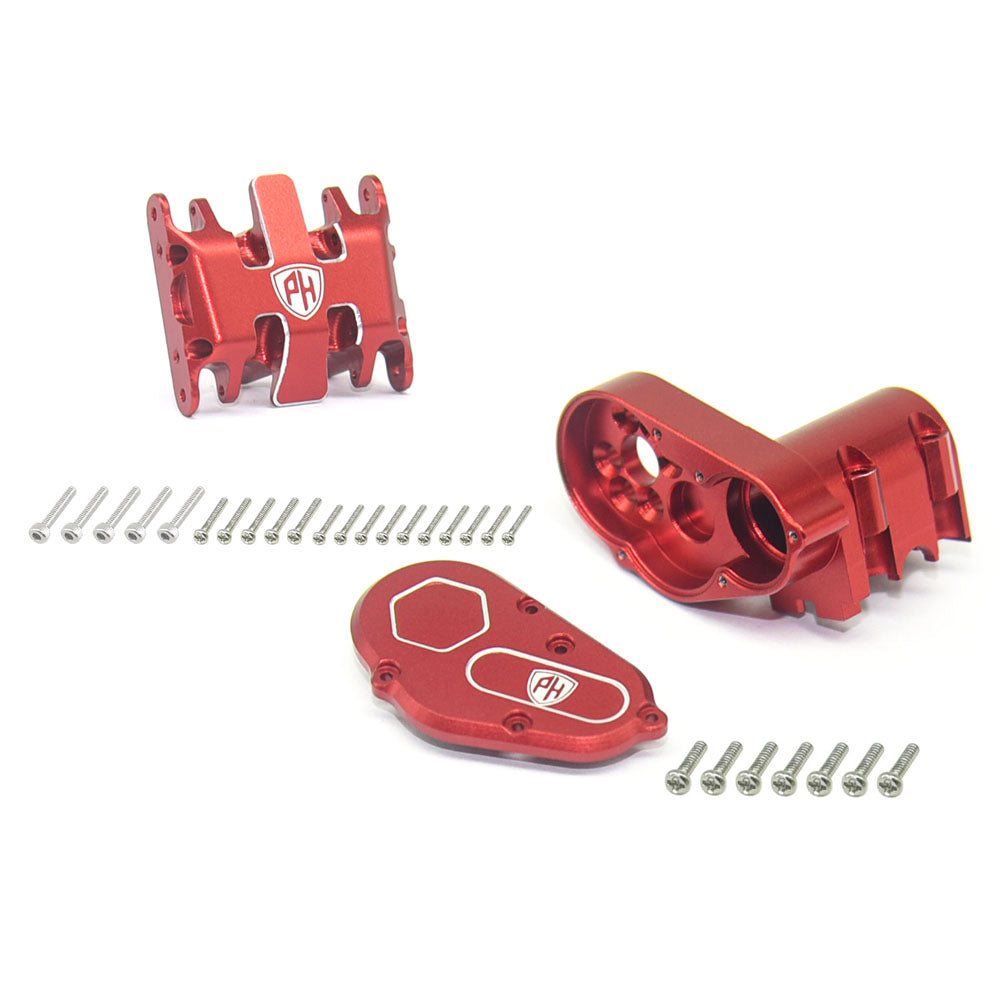Powerhobby Aluminum Gear Box and Skid Plate Red Axial SCX30