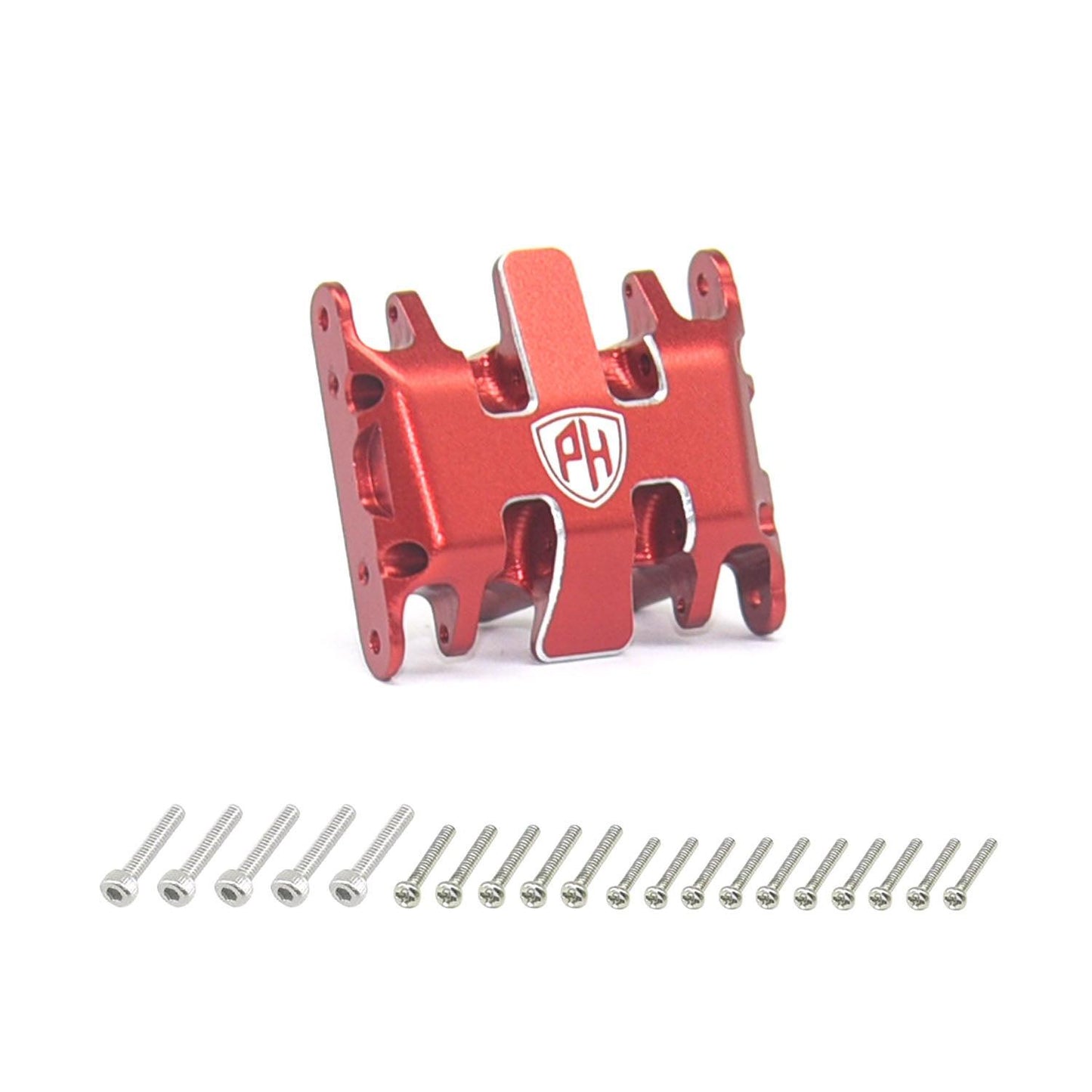 Powerhobby Aluminum Gear Box and Skid Plate Red Axial SCX30