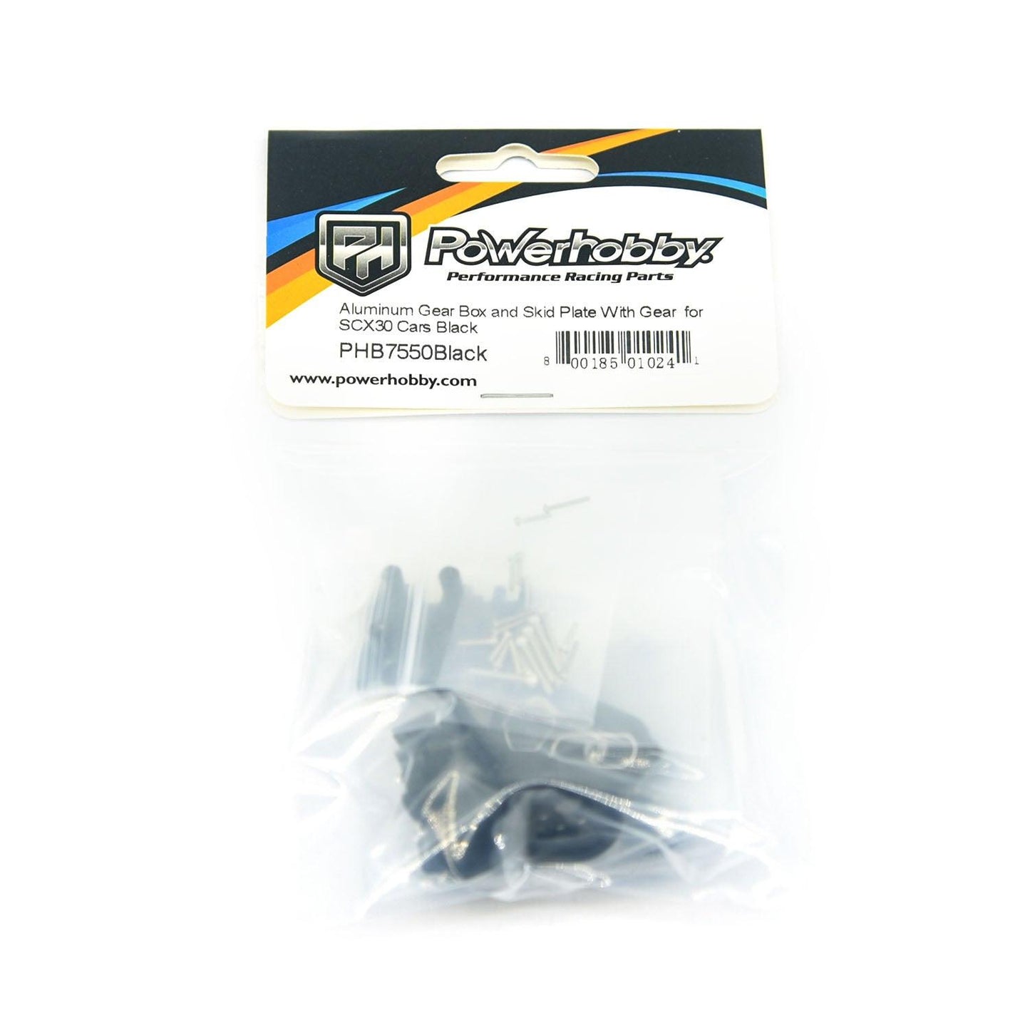 Powerhobby Aluminum Gear Box + Skid Plate With Gears Black Axial SCX30