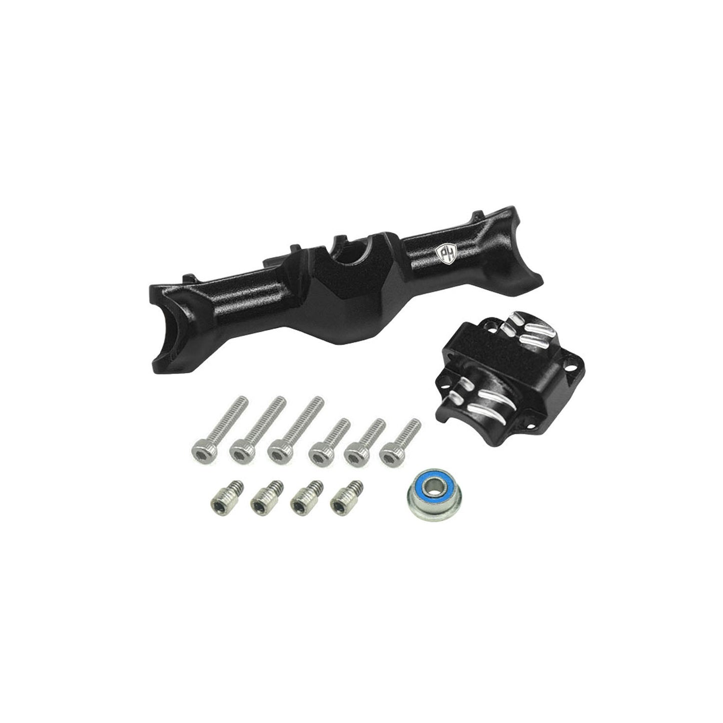 Powerhobby Alminum Front Axle w Cover Black Axial SCX30