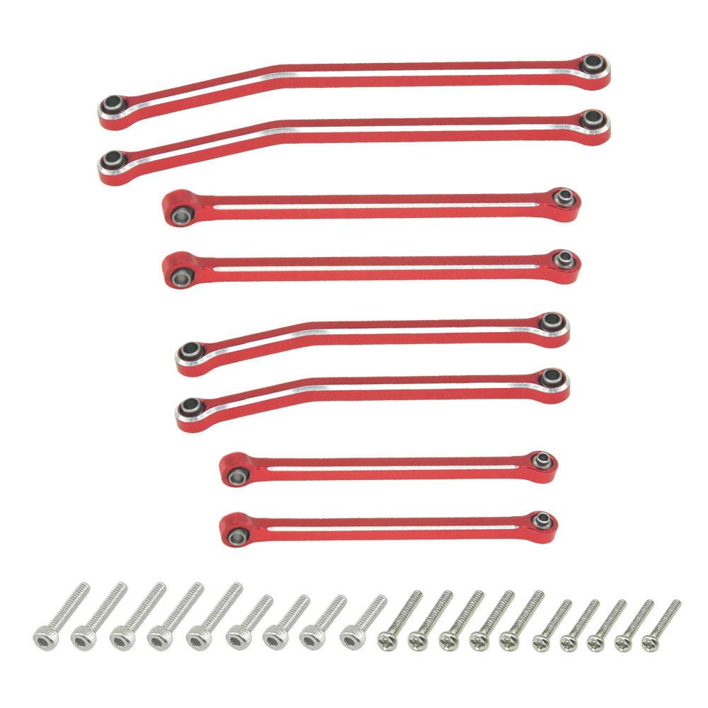 Powerhobby Aluminum Chassis Links + Steering Links Red Axial SCX30