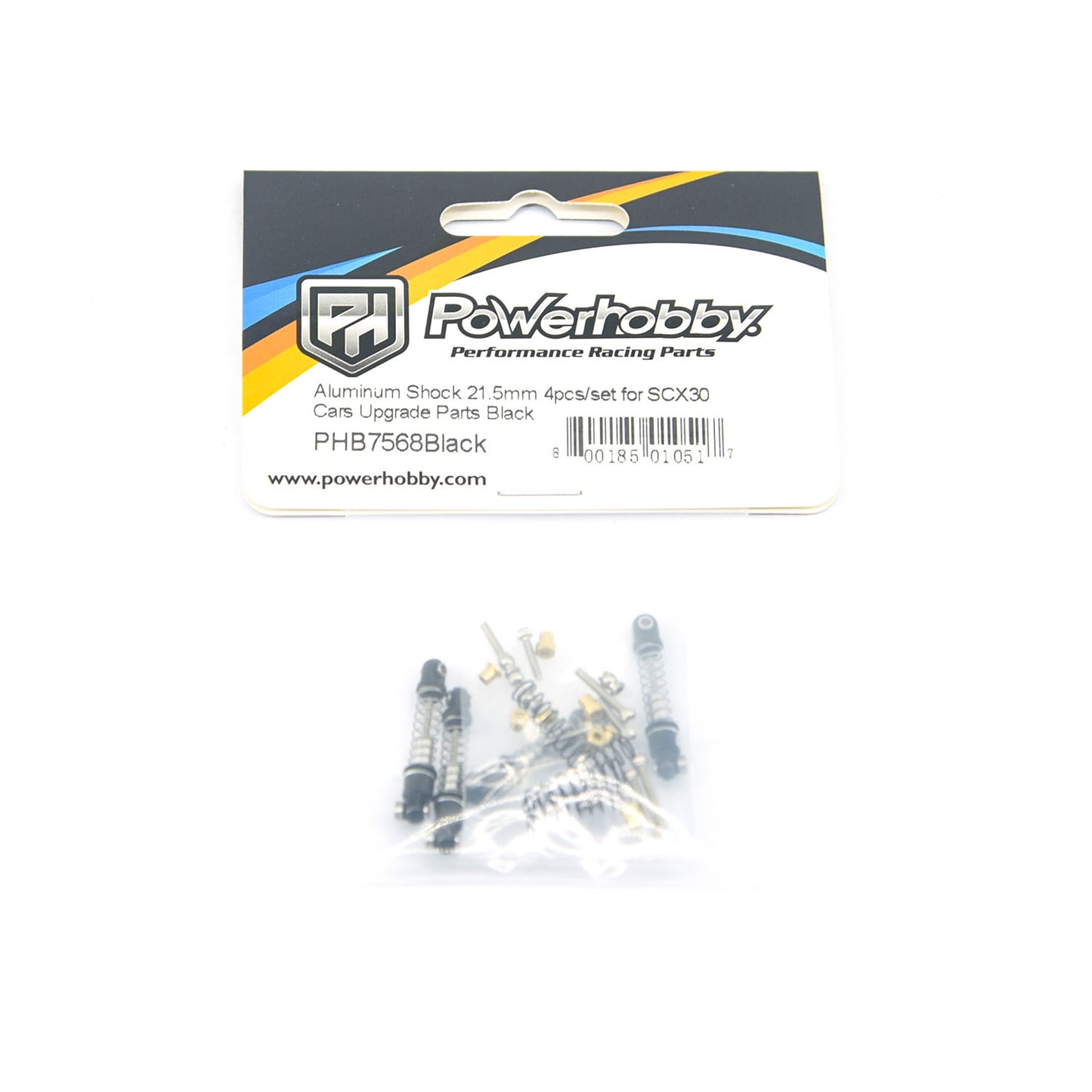 Powerhobby Aluminum Shocks 21.5mm (4) Black Axial SCX30