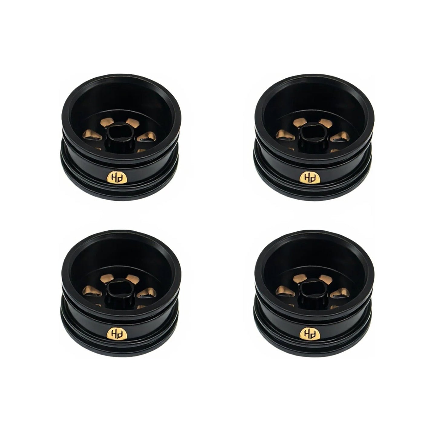 Powerhobby Brass Wheels 0.7" Black (4) Axial SCX30