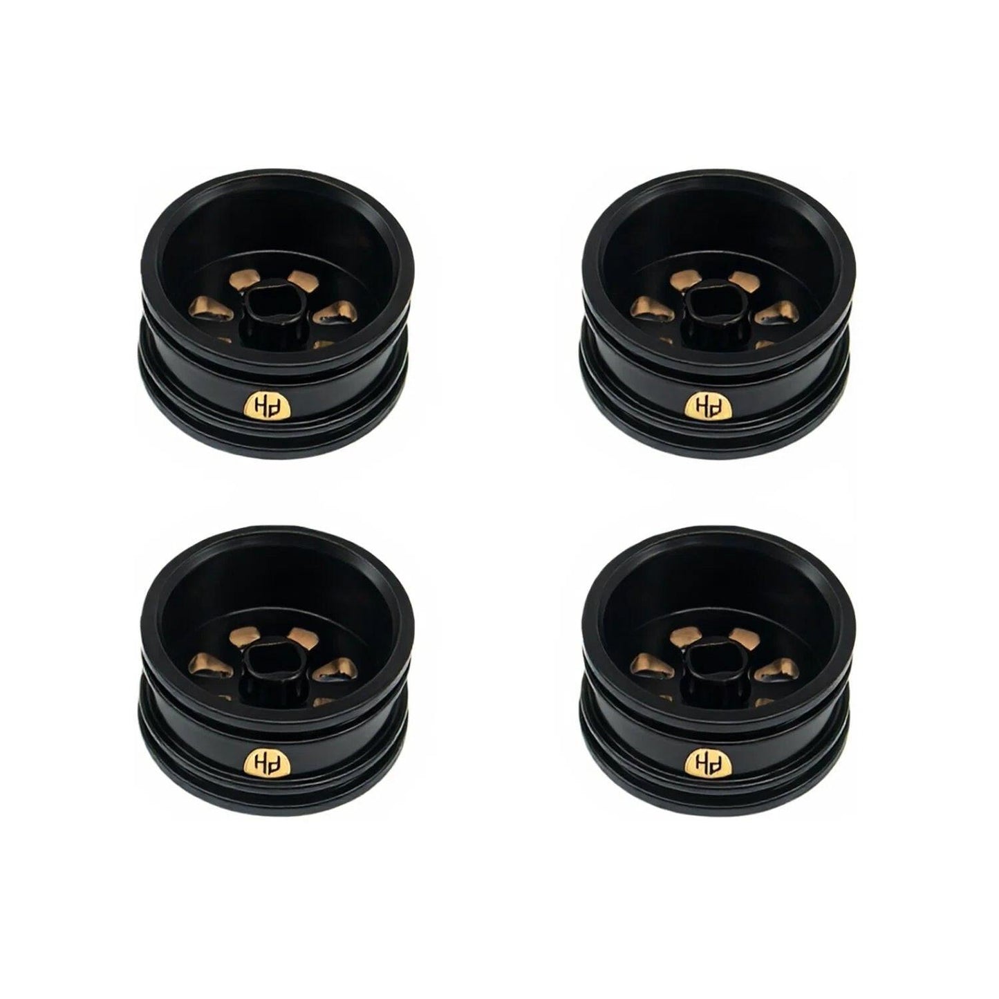 Powerhobby Brass Wheels 0.7" Black (4) Axial SCX30