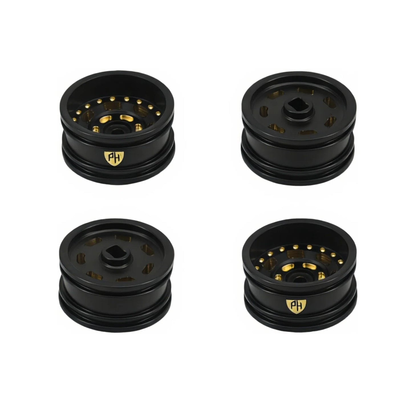 Powerhobby Brass Wheels 0.7" Offset 3.6mm Black (4) Axial SCX30