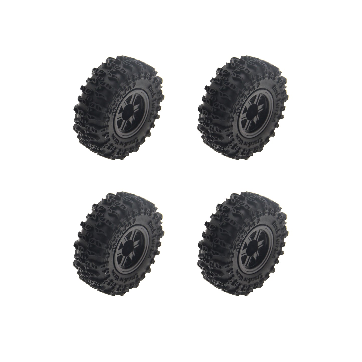 Powerhobby Axial SCX30 0.7" Brass Wheels / Tires (4) Black Type A