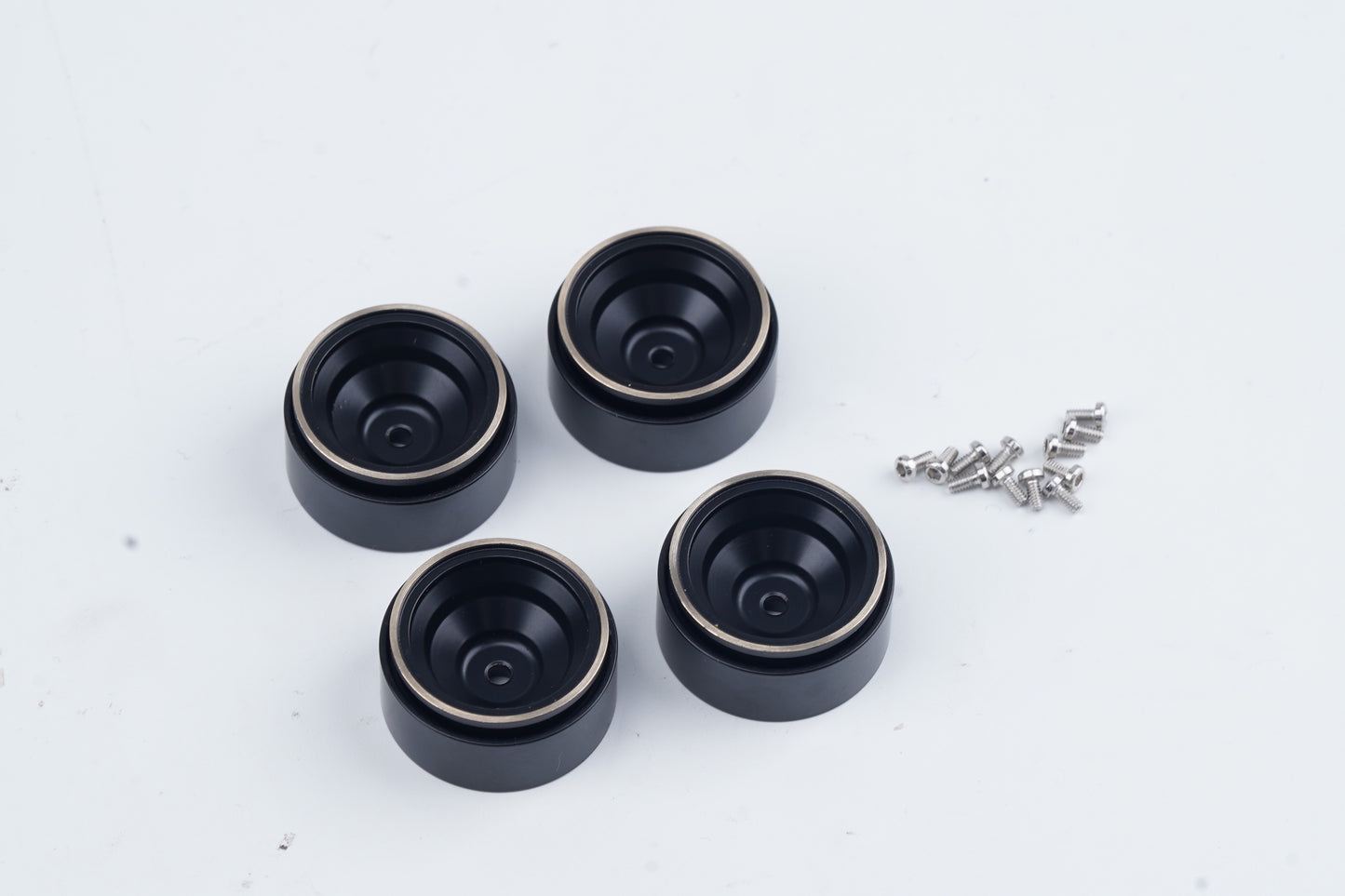 Powerhobby Brass Deep Dish Wheels Black (4) Axial SCX30