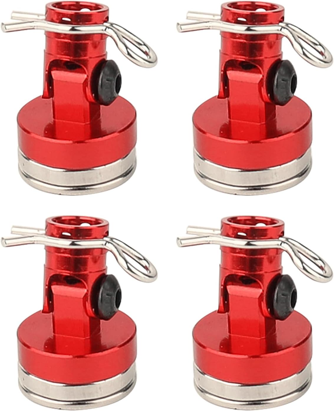 Powerhobby Magnetic Body Mount with Clips Red (4) 1/10