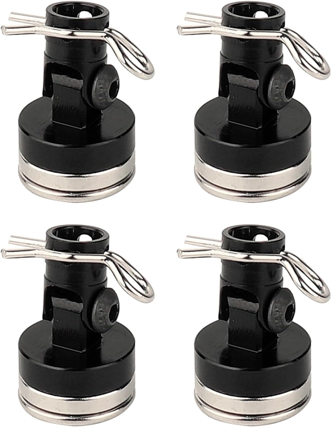 Powerhobby Magnetic Body Mount with Clips Black (4) 1/10