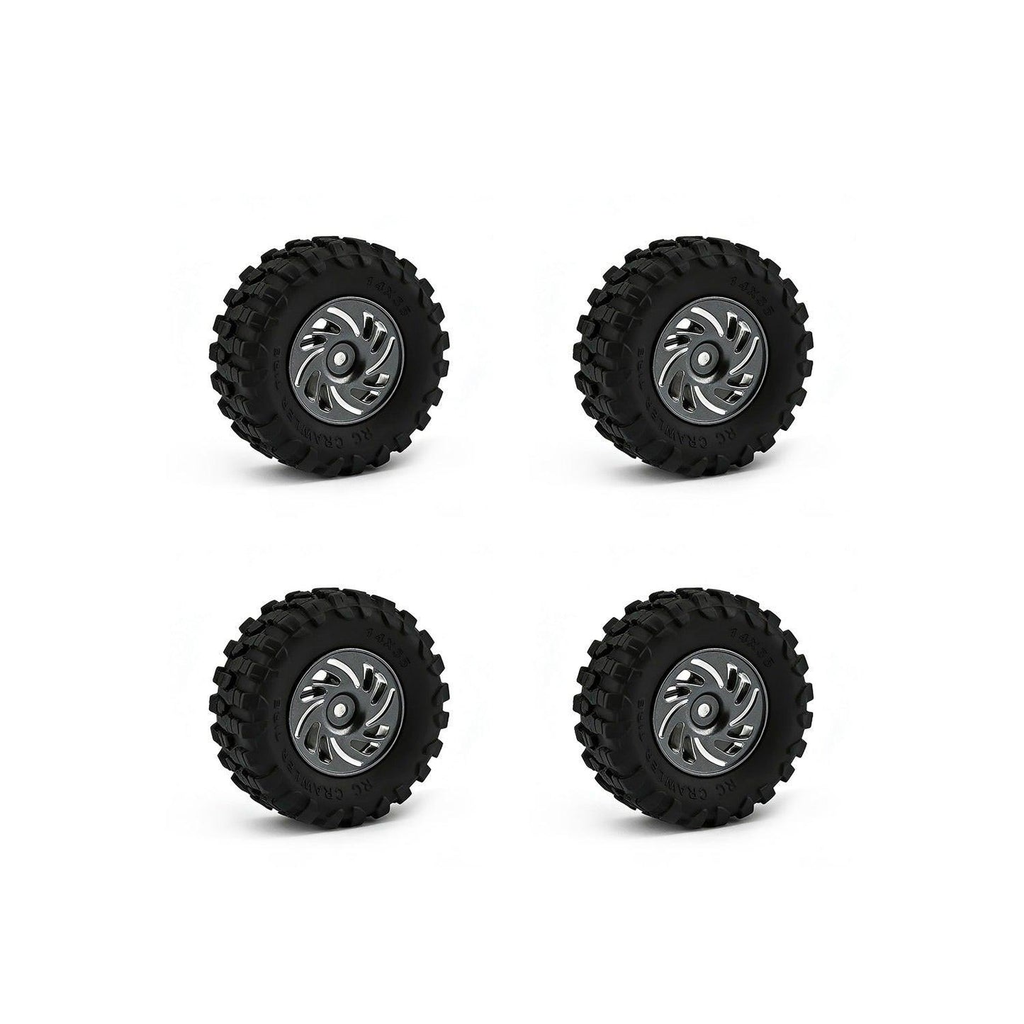Powerhobby Axial SCX30 Aluminum Beadlock Tires (35mm) / Wheels (4) Grey