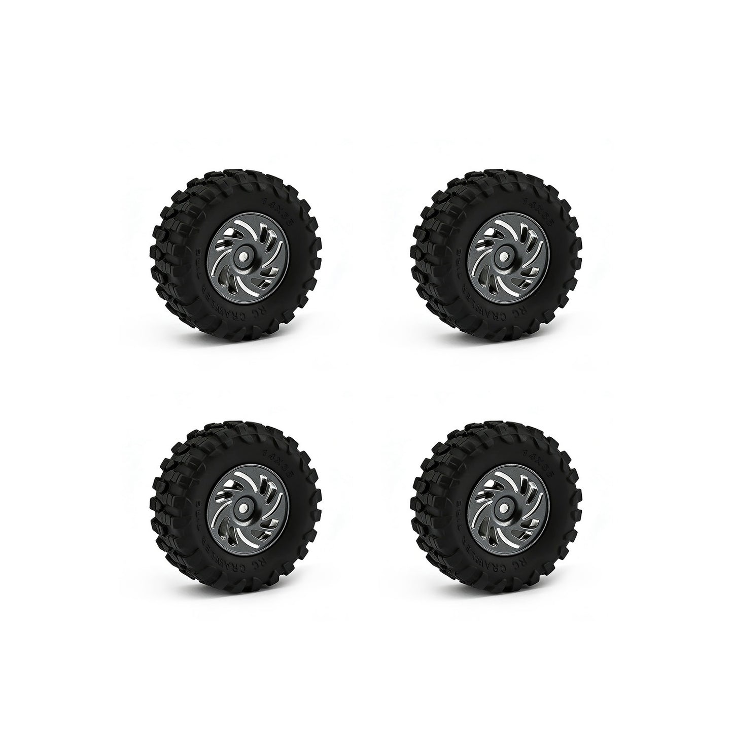 Powerhobby Axial SCX30 Aluminum Beadlock Tires (39mm) / Wheels (4) Grey